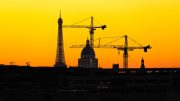 Geometric Dusk: Parisian Silhouettes