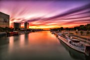 Sunset by the BNF in Paris