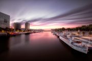 Sunset by the BNF in Paris