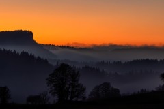 Mystic Veil: Foggy Sunset in the Jura