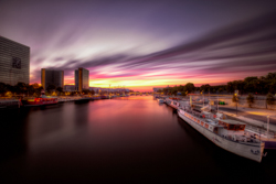 Sunset by the BNF in Paris